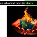 Forside på rapport om klima og bærekraft i helseutdanningene